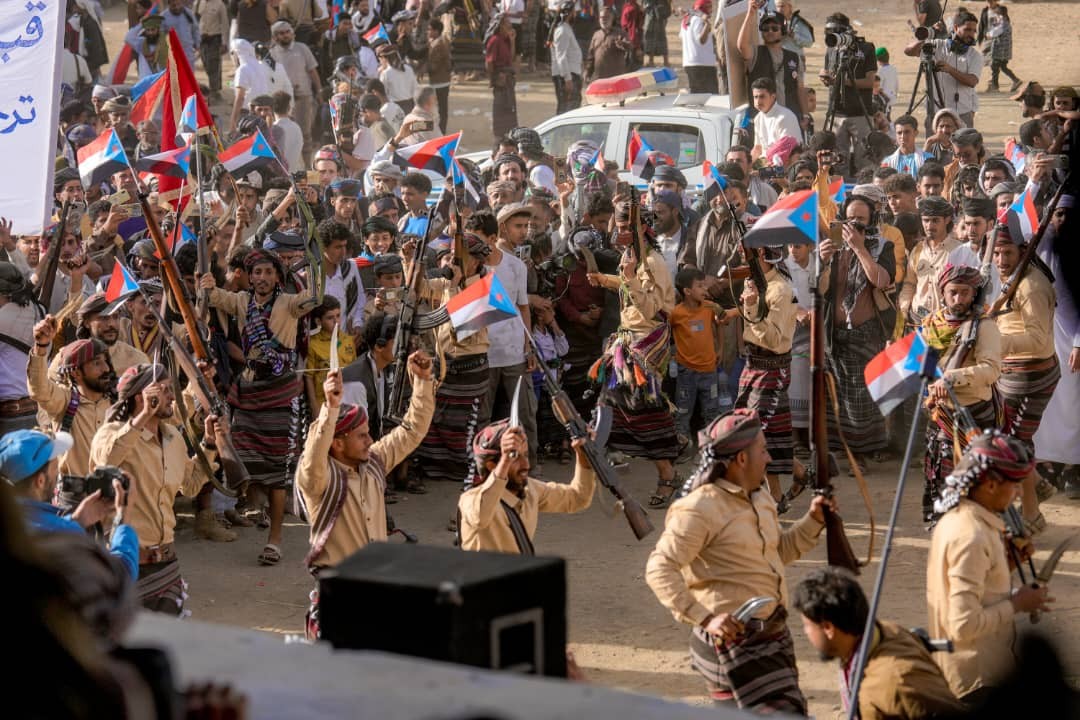 الشيخ النقيب والحالمي وعدد من قيادات الانتقالي يشاركون في مهرجان الموسطة التراثي بيافع