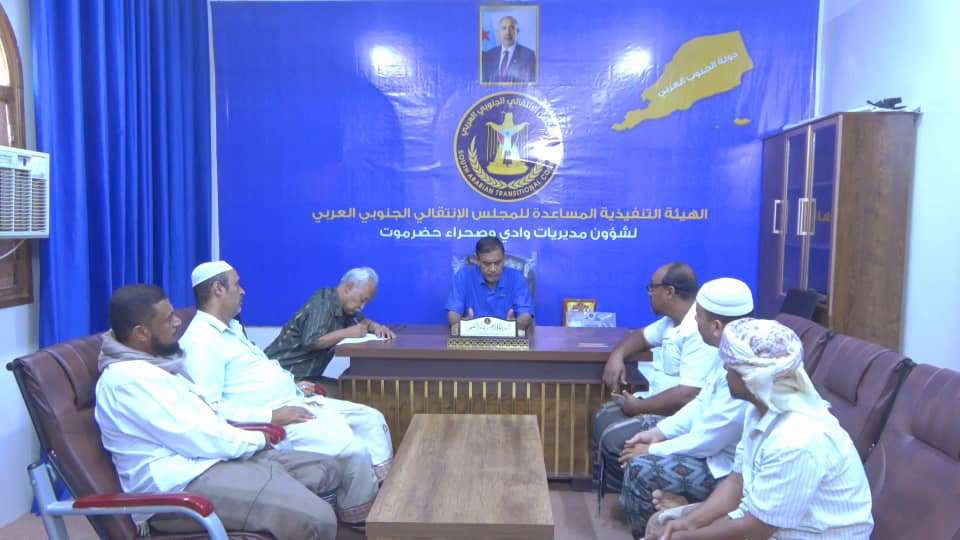 التميمي يلتقي المجلس التنسيقي لنقابات مؤسسة المياه بوادي حضرموت ويؤكد دعم المطالب النقابية
